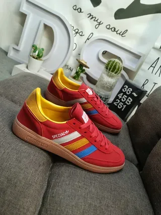 Adidas Spezial Red Yellow Suede Lifestyle Sneakers 9