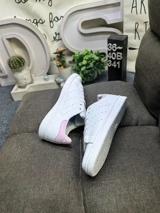 Adidas Stan Smith White and Gold Lifestyle Sneakers 6