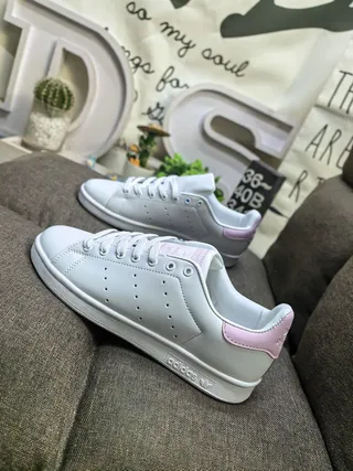 Adidas Stan Smith White and Gold Lifestyle Sneakers 7