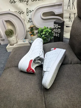 Adidas Stan Smith White and Gold Lifestyle Sneakers 16