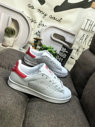 Adidas Stan Smith White and Gold Lifestyle Sneakers 19