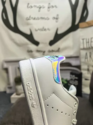 Adidas Stan Smith White and Gold Lifestyle Sneakers 23