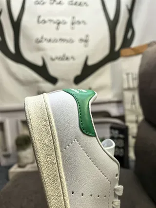 Adidas Stan Smith White and Green Lifestyle Sneakers 3