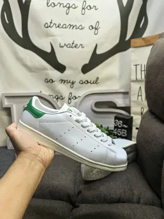 Adidas Stan Smith White and Green Lifestyle Sneakers 5