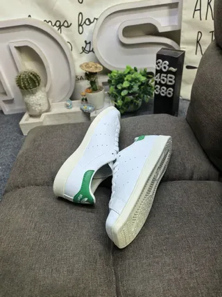 Adidas Stan Smith White and Green Lifestyle Sneakers 6