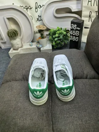 Adidas Stan Smith White and Green Lifestyle Sneakers 8