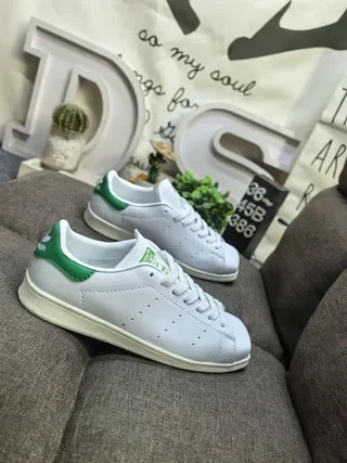 Adidas Stan Smith White and Green Lifestyle Sneakers 9