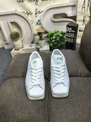 Adidas Stan Smith White and Green Lifestyle Sneakers 10