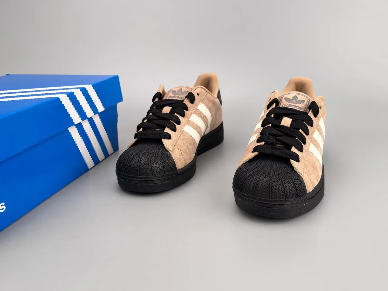 Adidas Superstar Beige and Black Suede Lifestyle Sneakers 3