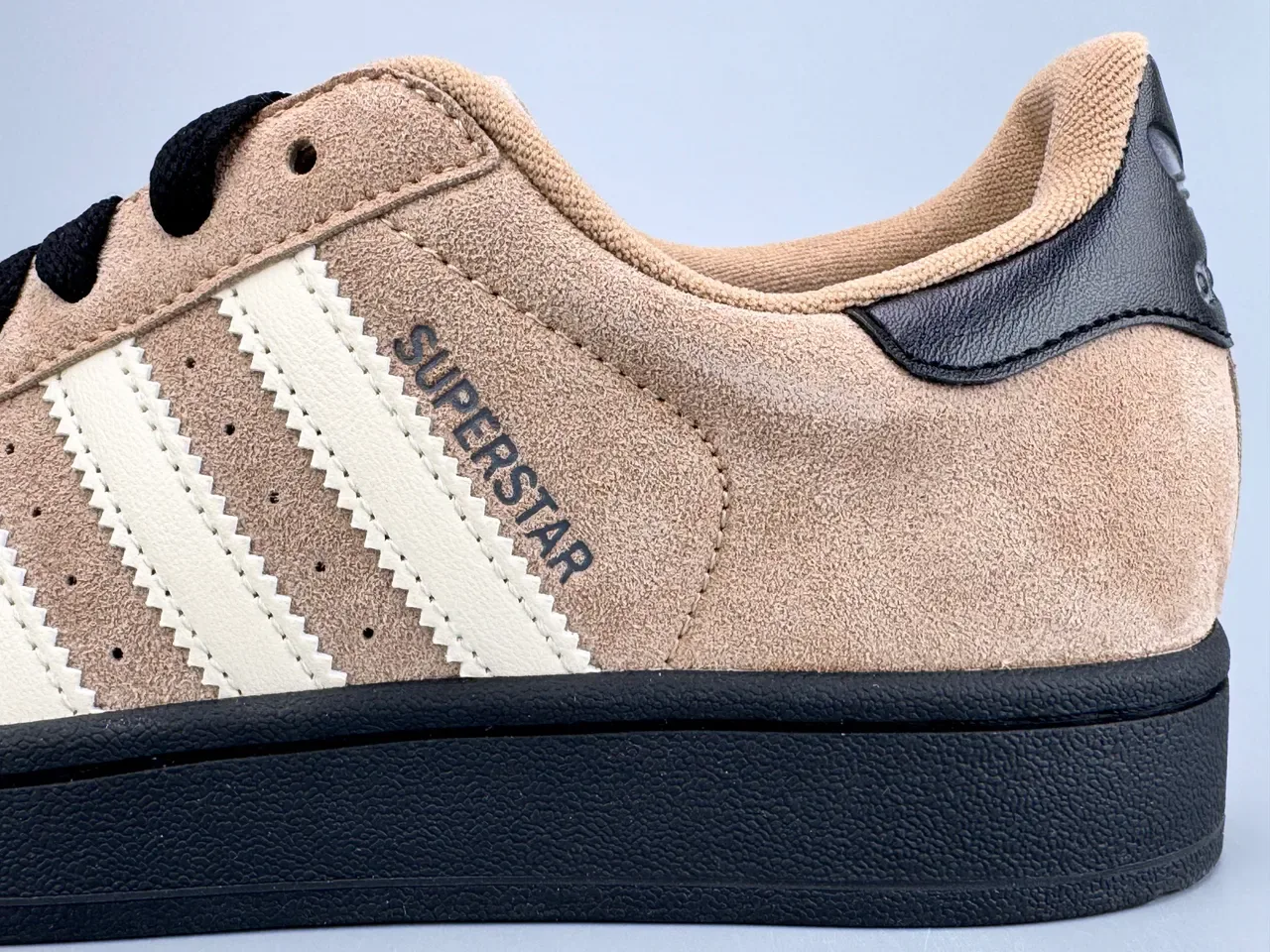Adidas Superstar Beige and Black Suede Lifestyle Sneakers 5