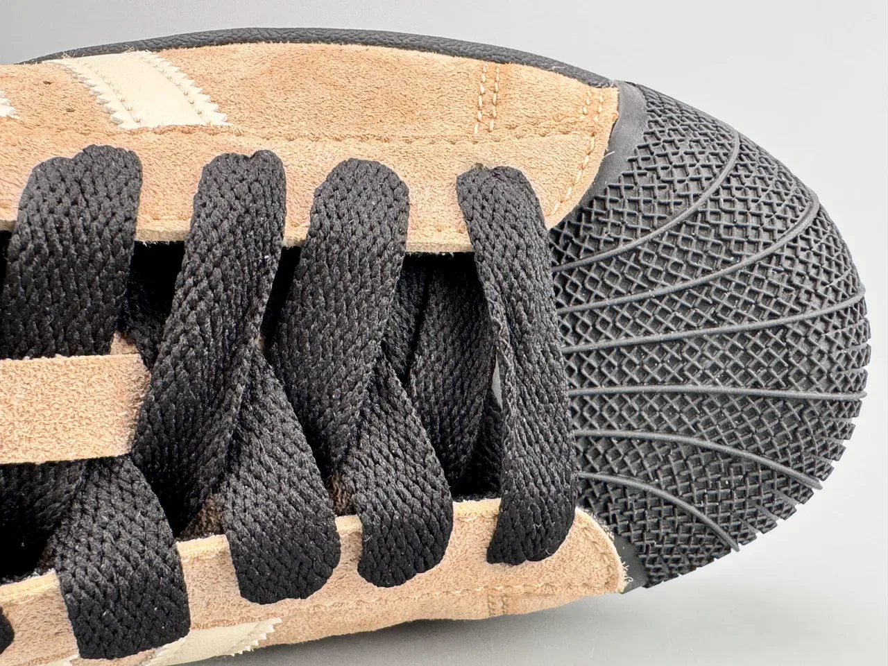 Adidas Superstar Beige and Black Suede Lifestyle Sneakers 6