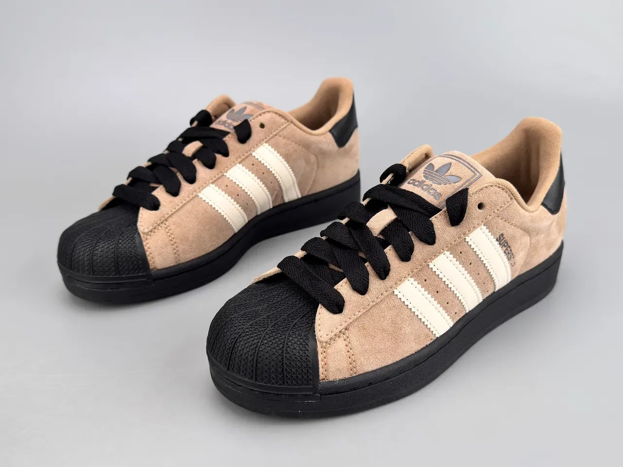 Adidas Superstar Beige and Black Suede Lifestyle Sneakers 9