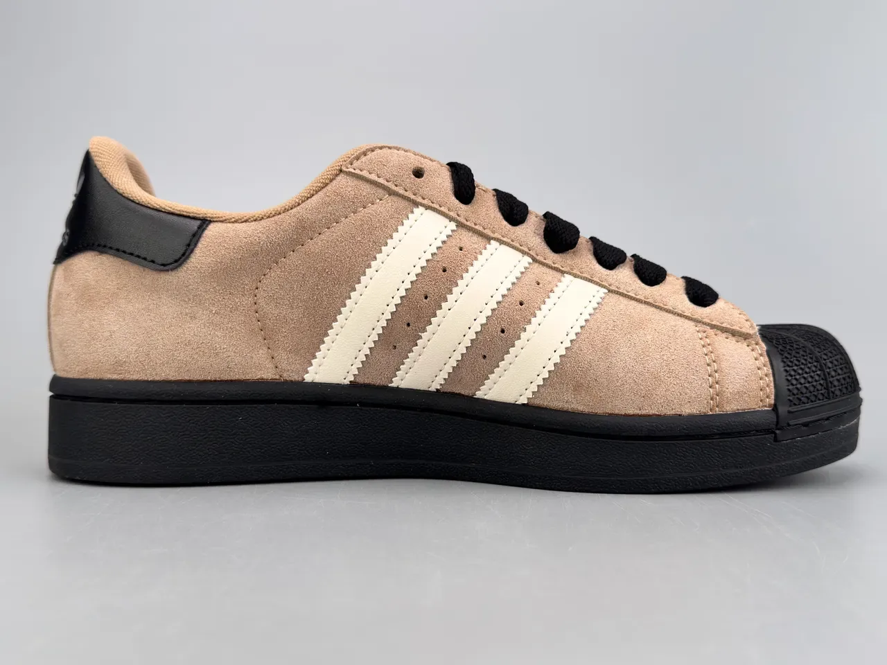 Adidas Superstar Beige and Black Suede Lifestyle Sneakers 10