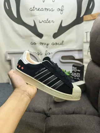 Adidas Superstar Black and Off-White Lifestyle Sneakers 5