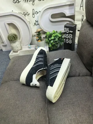 Adidas Superstar Black and Off-White Lifestyle Sneakers 6