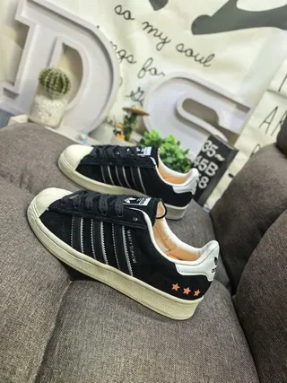 Adidas Superstar Black and Off-White Lifestyle Sneakers 7