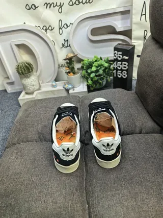 Adidas Superstar Black and Off-White Lifestyle Sneakers 8