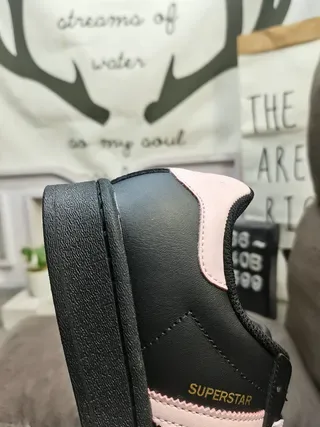 Adidas Superstar Black and Pink Lifestyle Sneakers 3
