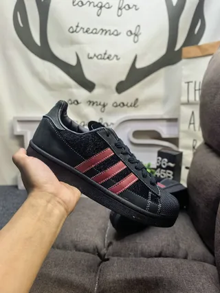 Adidas Superstar Black and Red Lifestyle Sneakers 5