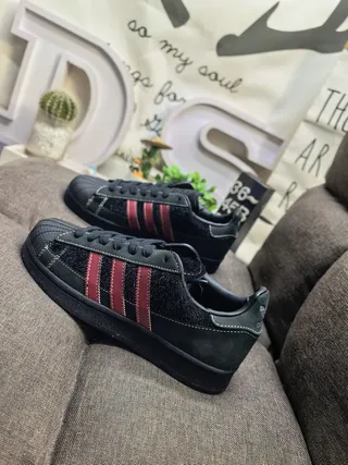 Adidas Superstar Black and Red Lifestyle Sneakers 7