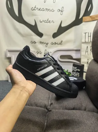 Adidas Superstar Black and White Lifestyle Sneakers 5