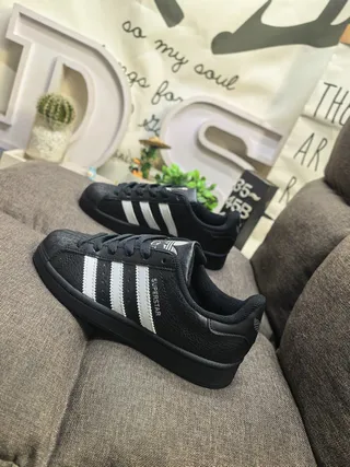 Adidas Superstar Black and White Lifestyle Sneakers 7