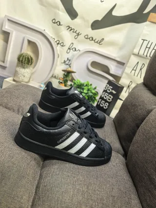 Adidas Superstar Black and White Lifestyle Sneakers 9