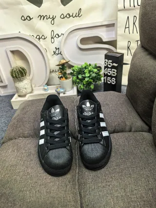 Adidas Superstar Black and White Lifestyle Sneakers 10