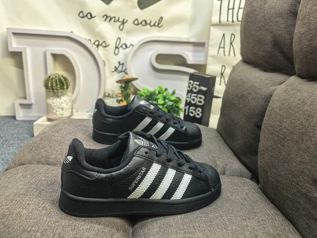 Adidas Superstar Black and White Lifestyle Sneakers 11