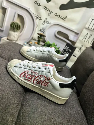 Adidas Superstar Coca-Cola Collaboration Off-White Lifestyle Sneakers 7