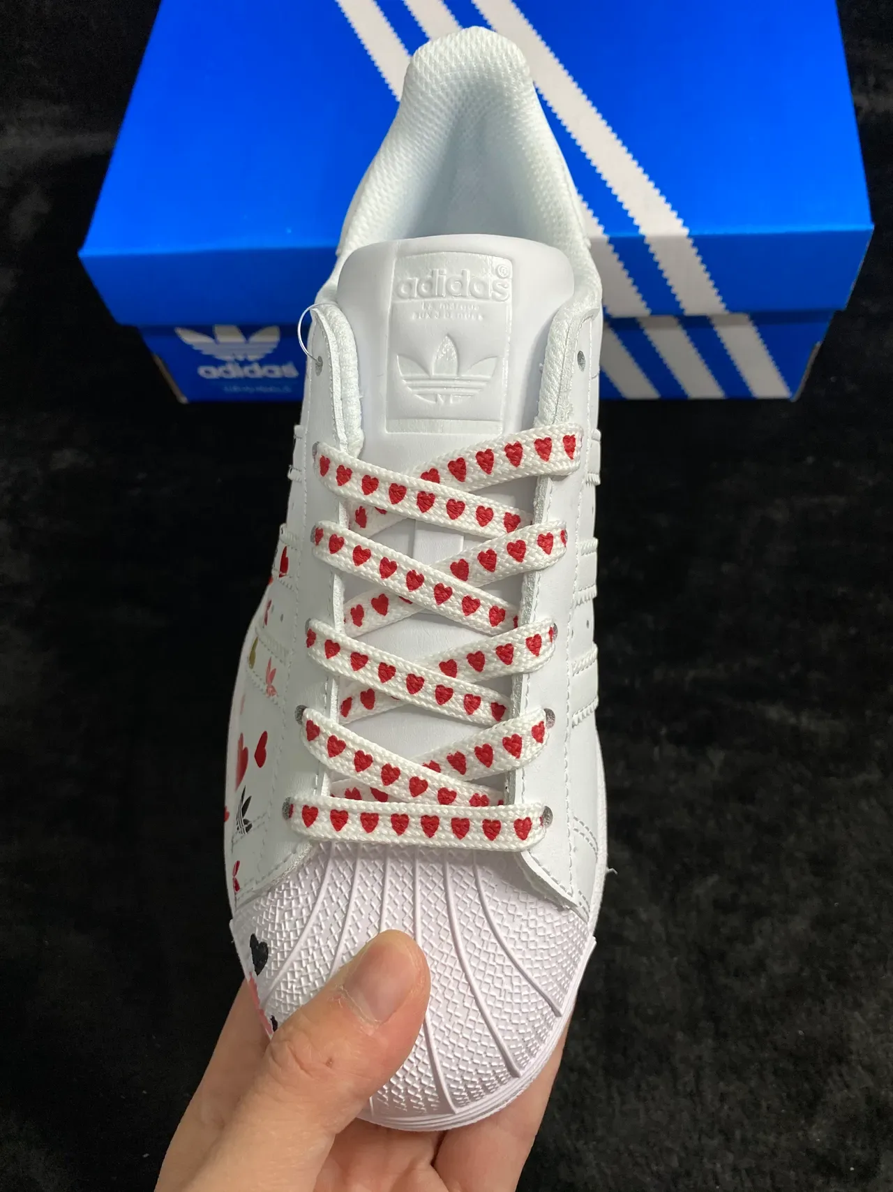 Adidas Superstar Heart Print White Lifestyle Sneakers 18