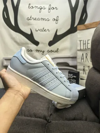 Adidas Superstar Light Blue Lifestyle Sneakers 5