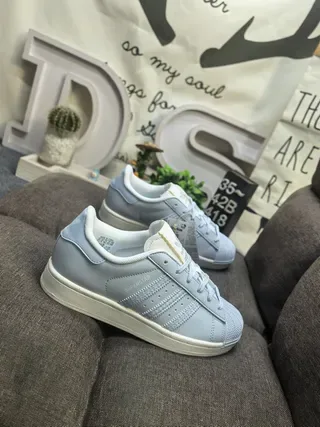 Adidas Superstar Light Blue Lifestyle Sneakers 9