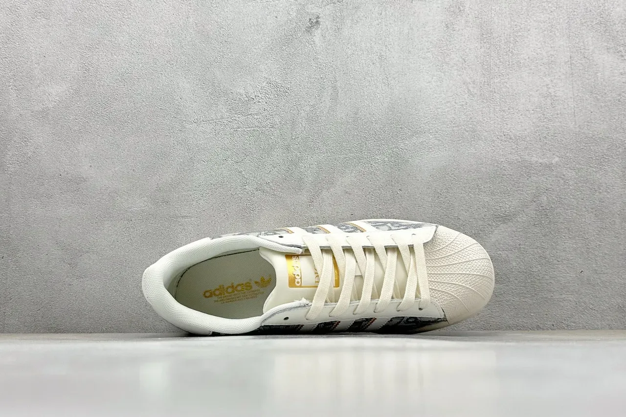 Adidas Superstar Monogram Print Off-White Lifestyle Sneakers 7