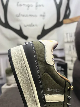 Adidas Superstar Olive Green and Cream Lifestyle Sneakers 3