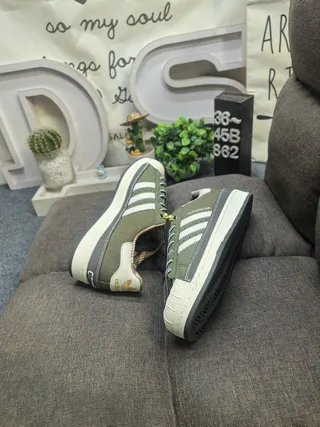 Adidas Superstar Olive Green and Cream Lifestyle Sneakers 6