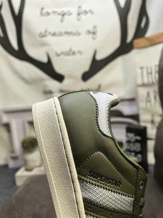 Adidas Superstar Olive Green and Silver Lifestyle Sneakers 3