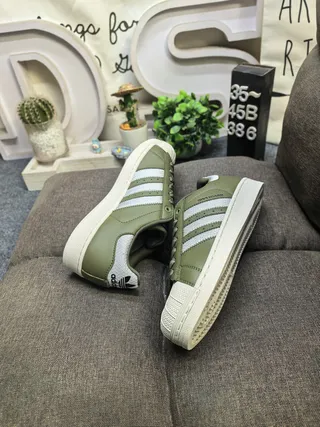 Adidas Superstar Olive Green and Silver Lifestyle Sneakers 6