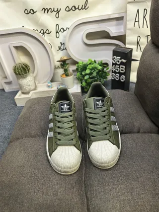 Adidas Superstar Olive Green and Silver Lifestyle Sneakers 10