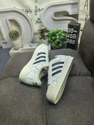 Adidas Superstar Star-Embroidered Off-White Lifestyle Sneakers 6
