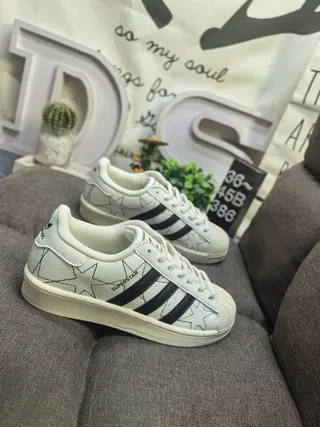 Adidas Superstar Star-Embroidered Off-White Lifestyle Sneakers 9