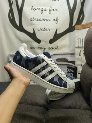 Adidas Superstar Star-Print Navy Lifestyle Sneakers 5