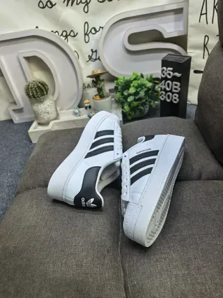 Adidas Superstar White and Black Lifestyle Sneakers 16