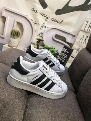 Adidas Superstar White and Black Lifestyle Sneakers 19