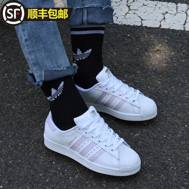 Adidas Superstar White and Lavender Lifestyle Sneakers 6