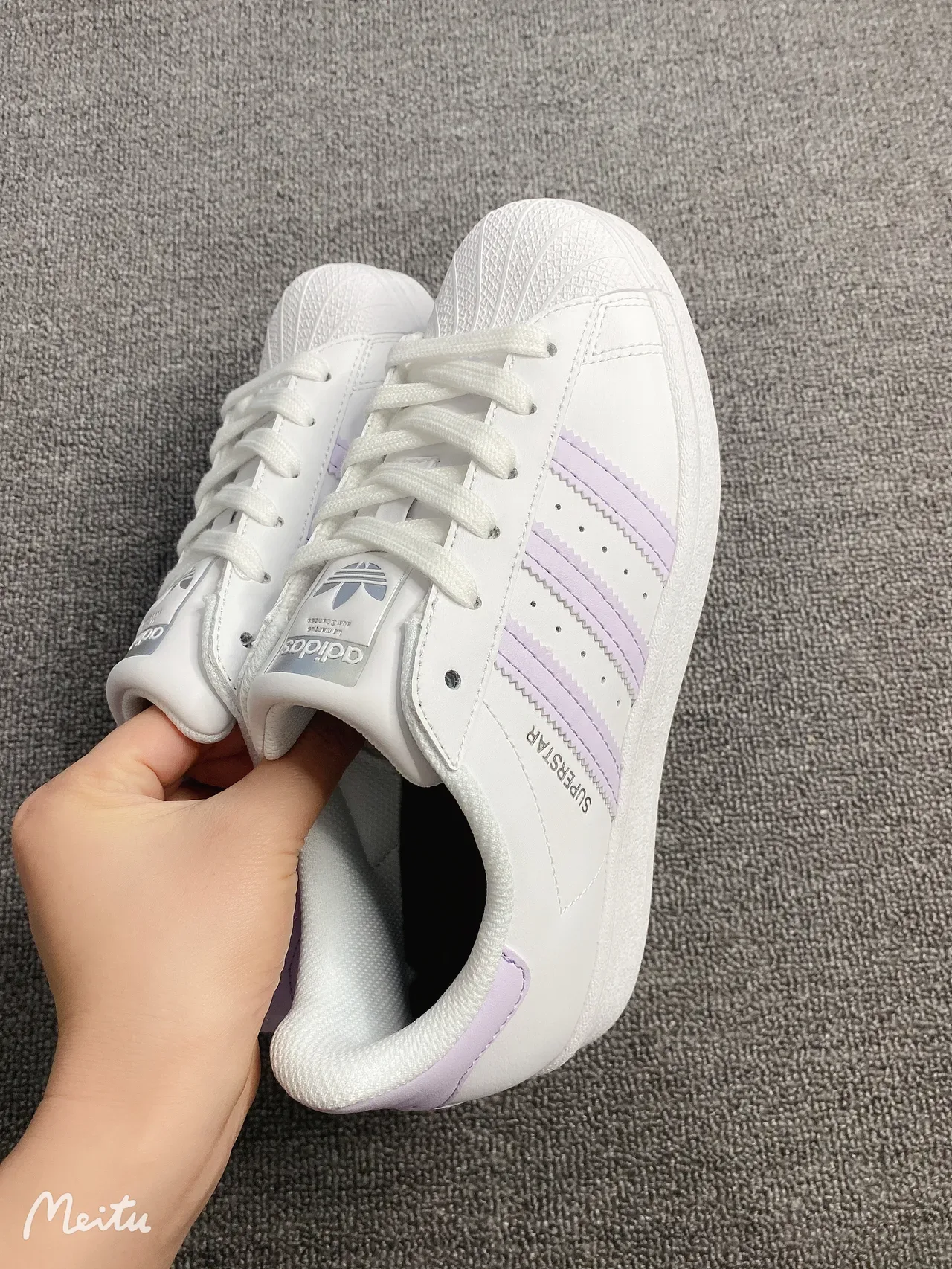Adidas Superstar White and Lavender Lifestyle Sneakers 8