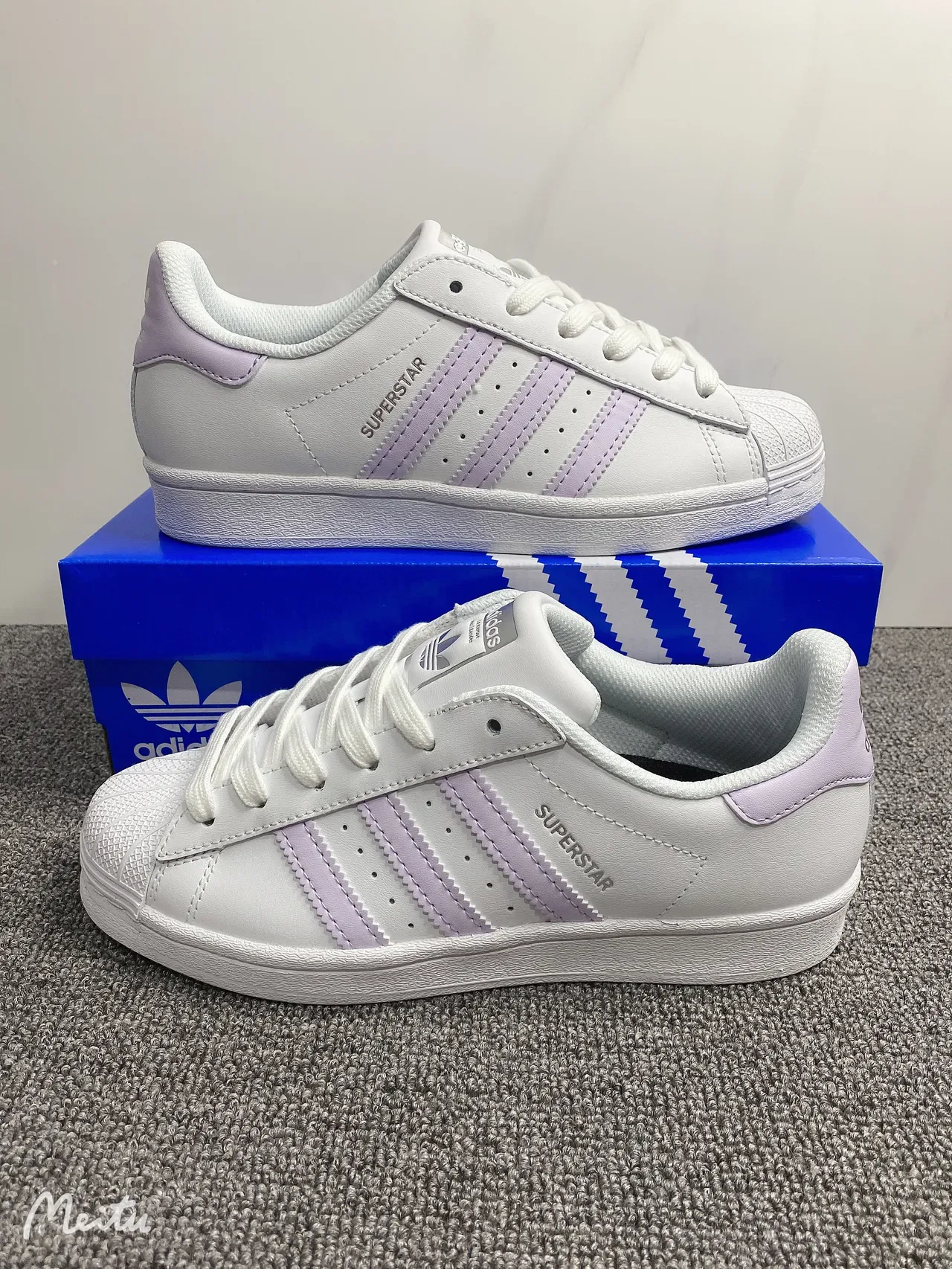 Adidas Superstar White and Lavender Lifestyle Sneakers 11