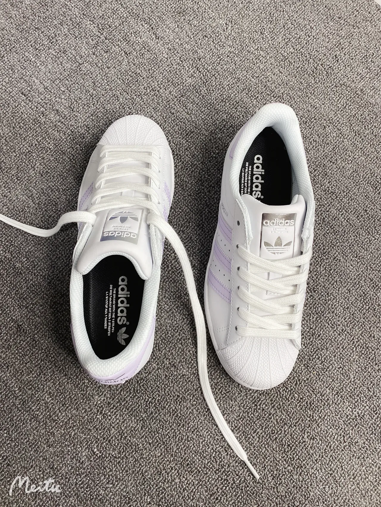 Adidas Superstar White and Lavender Lifestyle Sneakers 12