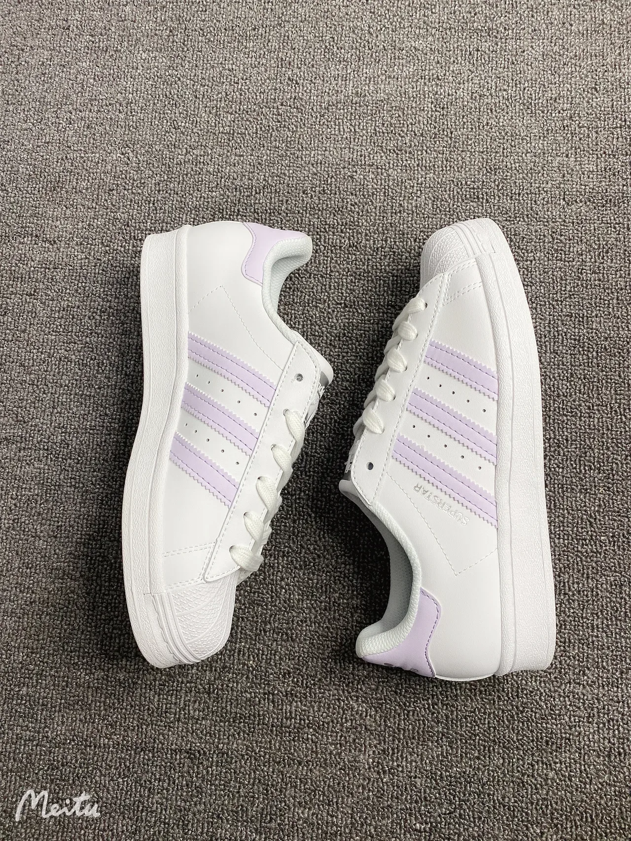 Adidas Superstar White and Lavender Lifestyle Sneakers 14