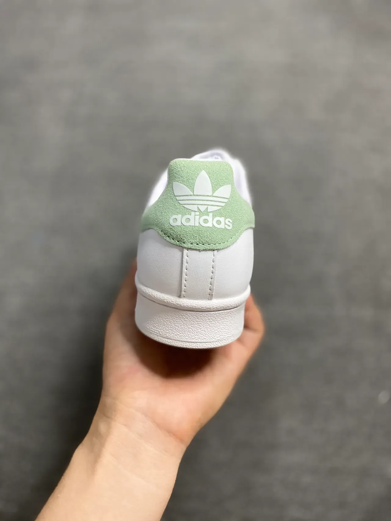 Adidas Superstar White and Mint Green Lifestyle Sneakers 5